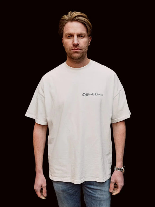 Blue Dragon Back Print Oversized Crew Neck T-Shirt front