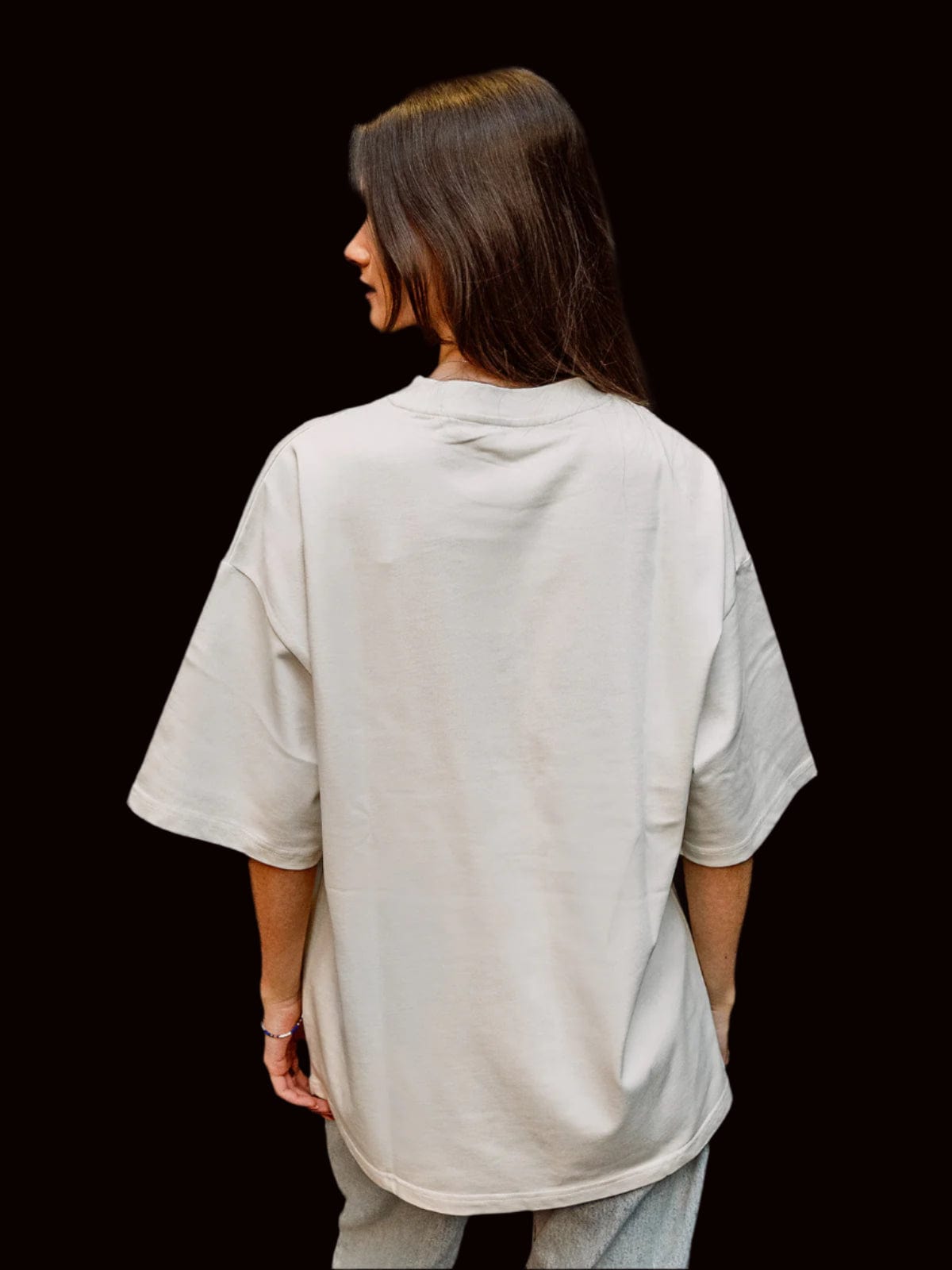 Retro Pin-up Girl Oversized Crew Neck T-Shirt back