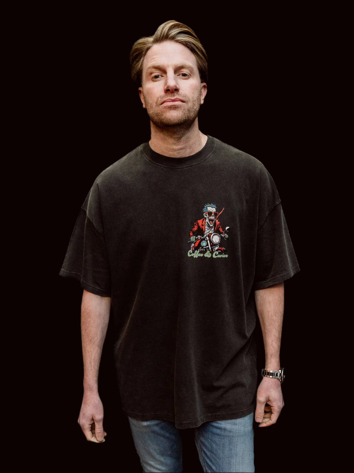 Zombie Rider Oversized Crew Neck T-Shirt front