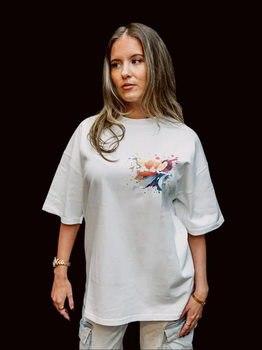 Coffee & Caviar Paint Logo Oversized Crew Neck T-Shirt side