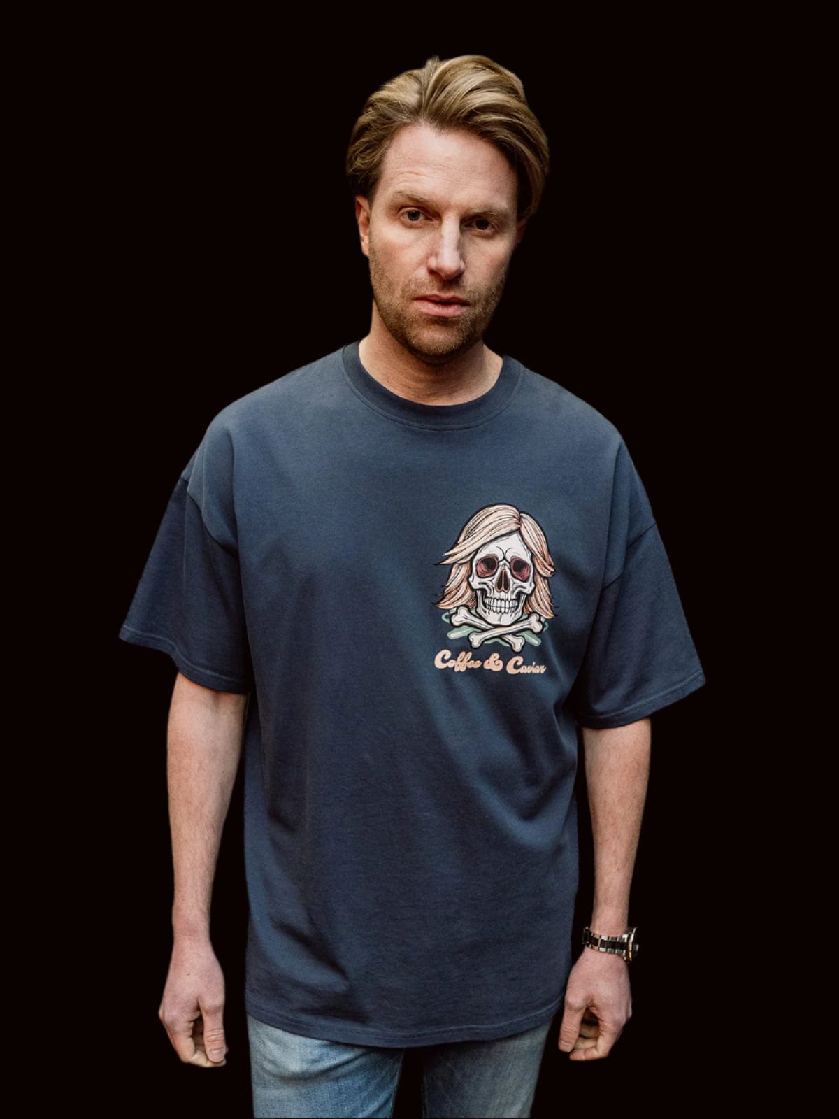Skull & Bones Oversized Crew Neck T-Shirt front