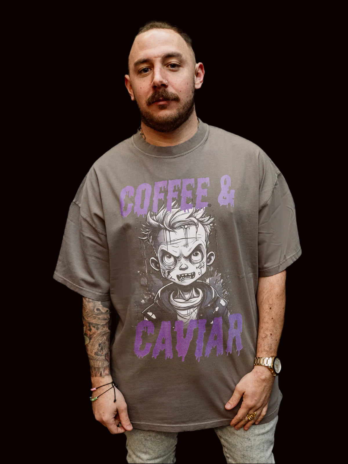 Zombie Boy Oversized Crew Neck T-Shirt front