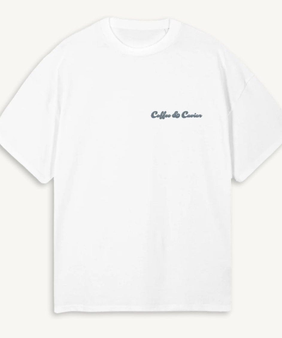 Blue Dragon Back Print Oversized Crew Neck T-Shirt