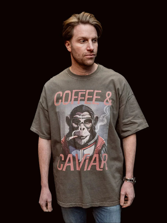 Smoking Chimp Oversized Crew neck T-Shirt side