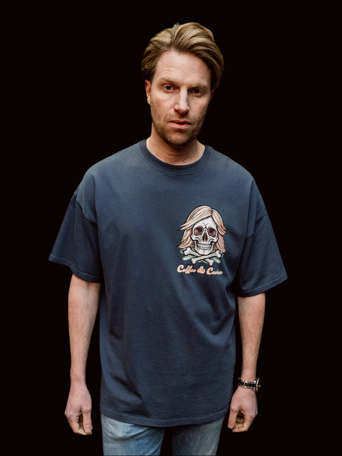 Skull & Bones Oversized Crew Neck T-Shirt front