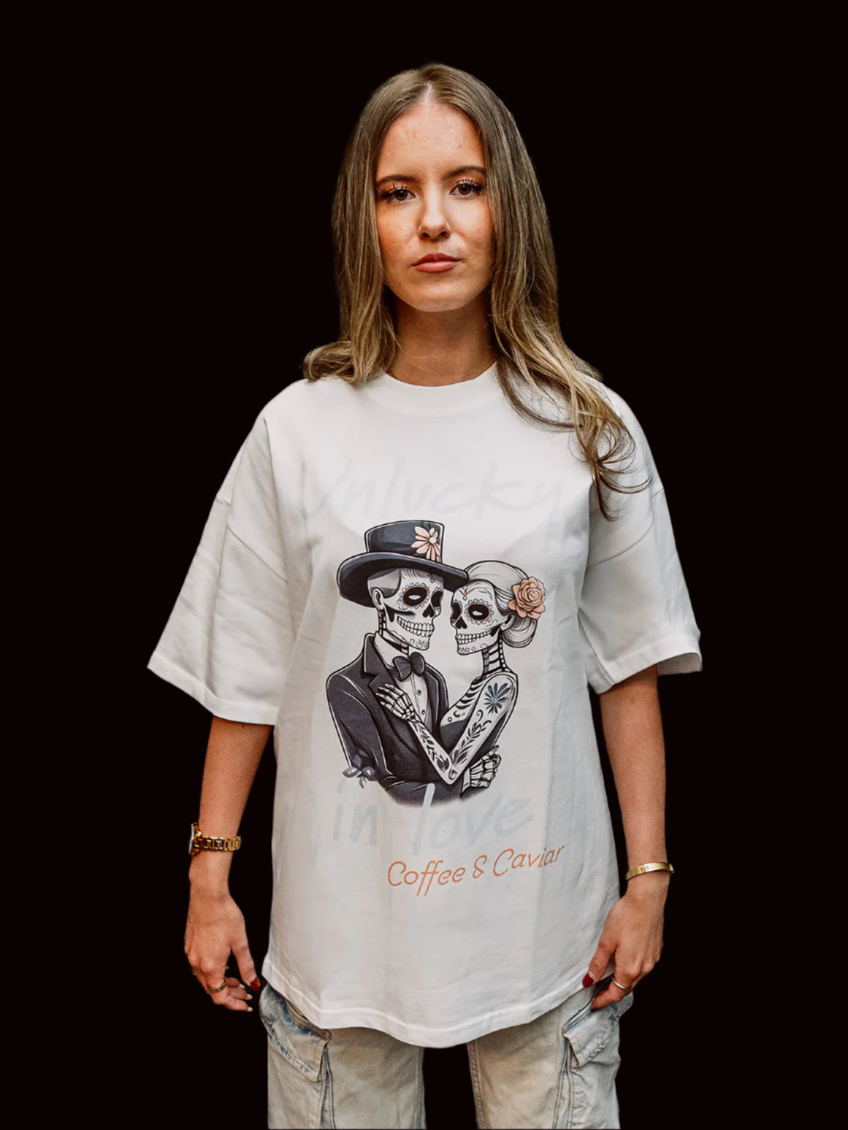 Unlucky In Love Oversized Crew Neck T-Shirt front