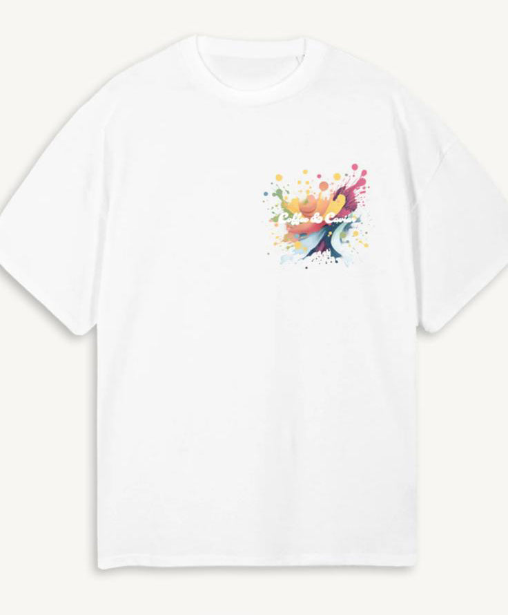 Coffee & Caviar Paint Logo Oversized Crew Neck T-Shirt