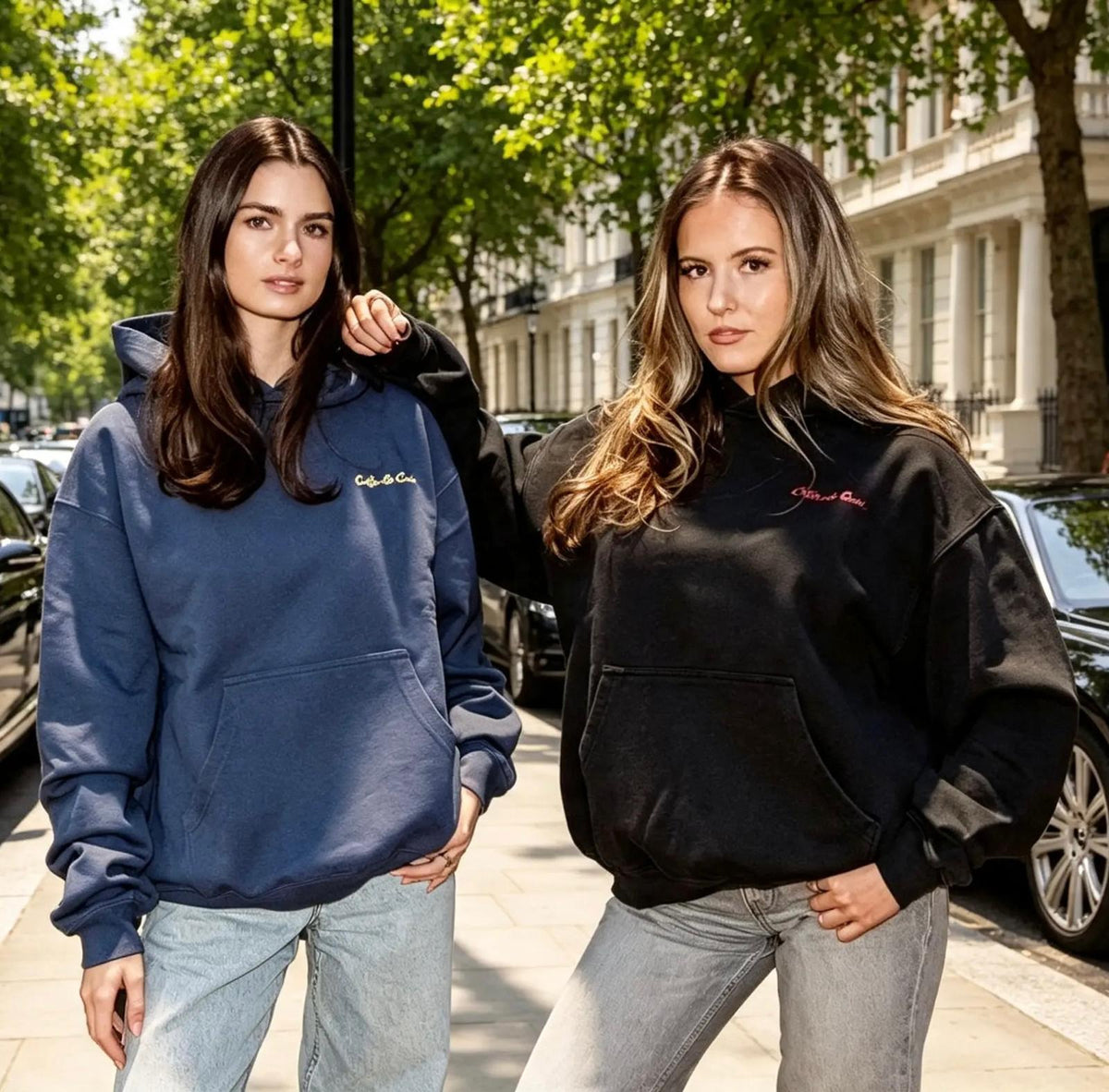 coffee caviar girls wearing hoodies